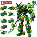 SEMBO Transforming Mech Robot Assemblage Building Blocks Kits MOC Tank Helicopter Fighter Battleship Models Kids Toys Boys Gifts