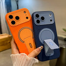 For iPhone 17 Pro Max 16 Luxury Magsafe Magnetic Holder Stand Matte Phone Case For iPhone 15 14 Plus 13 Lens Protective Cover
