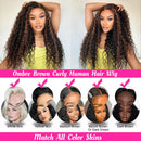 1B/30 Highlight Ombre Human Hair 13x6 HD Lace Frontal Wig 210 Density Deep Wave Human Hair Wig Pre Plucked Brazilian For Women