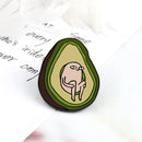 New Cartoon Avocado Enamel Pins Cute Fruit Brooches Women Men Jeans Coat Lapel Pin Badge Jewelry Gift for Friend Wholesale Pins