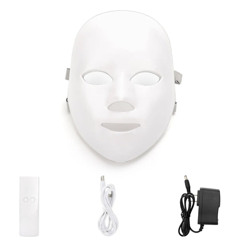 Remote Control 7 Colors LED Facial Mask Photon Therapy Skin Rejuvenation Anti Acne Wrinkle Removal Skin Care Mask Skin Brighten