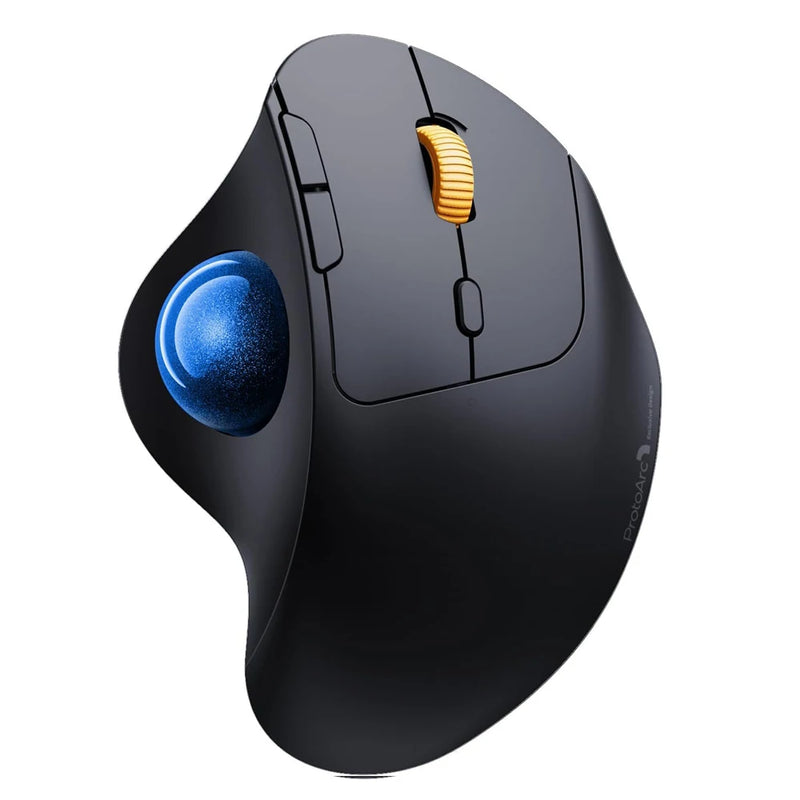 ProtoArc EM04 Trackball Mouse Wireless Rechargeable Ergonomic Vertical Bluetooth Mice for Computer PC iPad Mac Windows Android