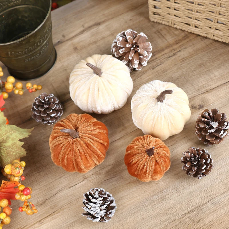Halloween Artificial Pumpkin Ornaments Halloween Party Thanksgiving Dinner Table Decoration Autumn Fall Home DIY Craft Wreath