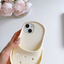 3D Cute Slippers Soft Silicone Phone Case for iPhone 16 Pro Max 15 14 13 12 11 Funny Breathable Shockproof Lanyard Strap Cover