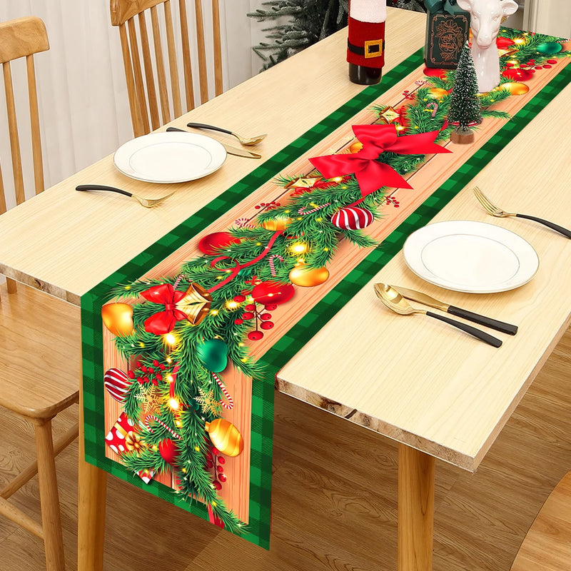 Christmas Table Runner Merry Christmas Decorations for Home 2024 Table Runner Xmas Ornaments Navidad Natal New Year Gift 2025