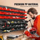 SucceBuy 48pcs Parts Storage Bins Wall Mounted Garage Containers with Wall Panels Tool Organizer for Nuts Bolts Screws Nails