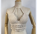 summer holiday beach camis lady sexy tassels crochet camisole women sexy tassels bikini camis female crochet halter bikini tops