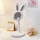 Adjustable Cartoon Bunny Ear Phone Stand Cute Rabbit Universal Tablet Holder Desktop Retractable Organizer For Home Office Decor