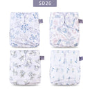 Elinfant Wholesale 4pcs/set Washable Baby Nappies Gray Mesh Cloth Diaper Adjustable &amp; Reusable Pocket Diapers Free shipping