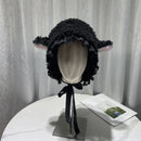Cute Lolita Beanie Hat Easter Christmas Little Lamb Ears Hat Costume Party Cosplay Small Ear Cap Earflap Hat