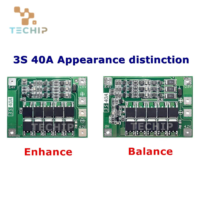 3S/4S 40A 60A Li-ion Battery Charger Protection Board 18650 BMS For Drill Motor 11.1V 12.6V/14.8V 16.8V Enhance/Balance