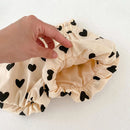 Summer 2PCS Heart Print Cotton Baby Girls Suits Sleeveless Bow Double Layer Apricot Strap Top Toddler Shorts Set, Versatile