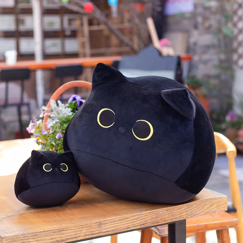 Black cat pillow plush toy cute and cuddly cat