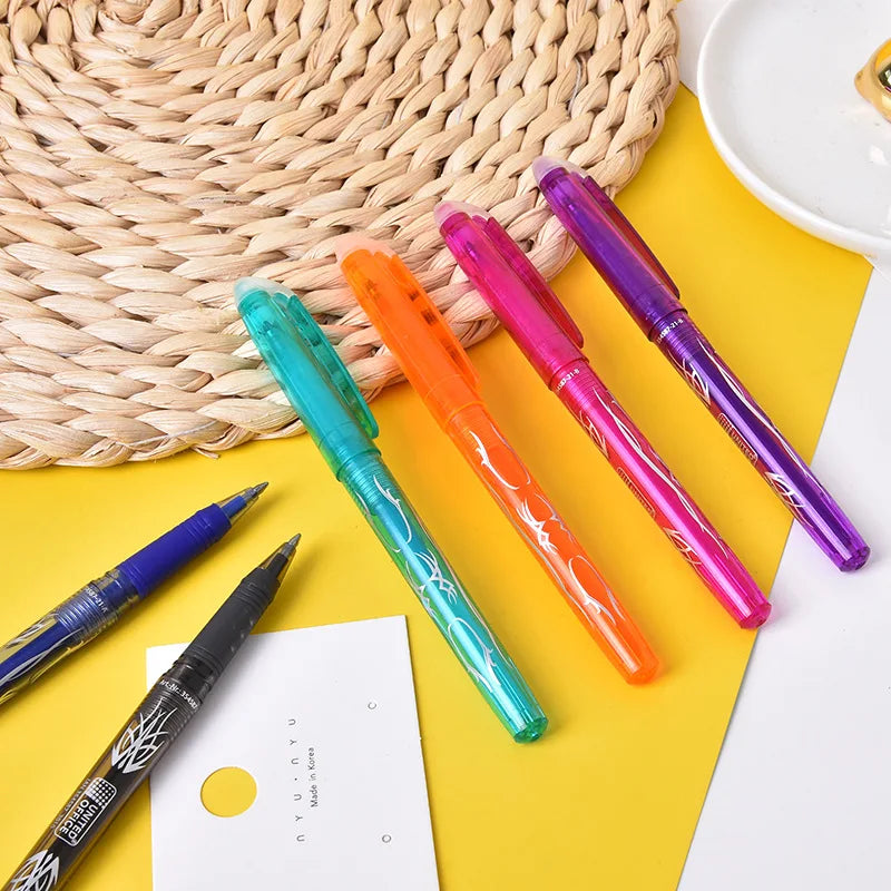 Erasable Gel Pen Or Refill Rod 0.5mm Washable Handle Magic Erasable Pen Refills For School Writing Tools Kawaii Stationery