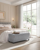 SONGMICS Storage Ottoman Bench, Ottoman Foot Rest with Legs, 40 x 110 x 40 cm, End of Bed Bench, Storage Chest, for Living Room