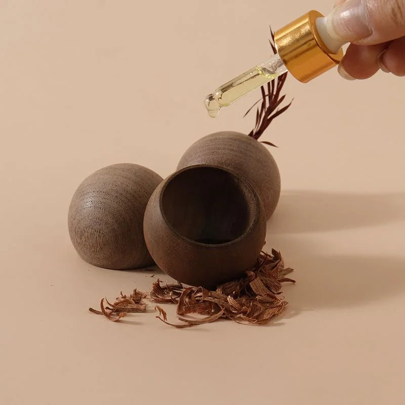 Wooden Essential Oil Diffuser Not Pouring Small Round Egg Car Essential Oil Diffuser Wood Home Yoga Push Oil Aroma Inhaler