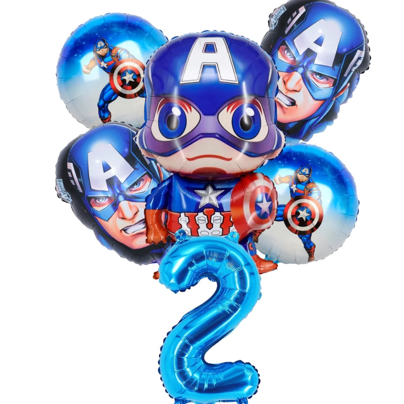 Cartoon Captain America Theme Disposable Tableware Set Birthday Party Dress up Balloon Decoration Baby Shower Background Cloak