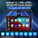 ESSGOO 10" 2DIN Android 13 Carplay Car Stereo Radio For Suzuki Swift 2003-2010 GPS Navigation FM WiFi BT RDS Multimedia Player ﻿