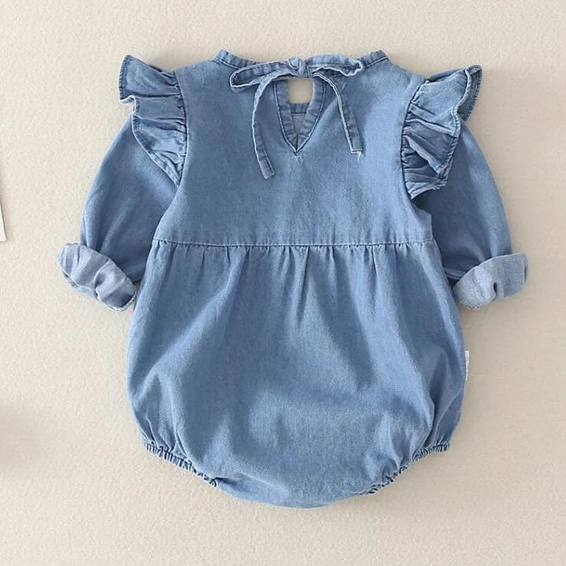 Baby Boys Girls Clothing Brother And Sister Clothes Infant Boys Girls Jumpsuit Long Sleeved Denim Spring Autumn Toddler Romper