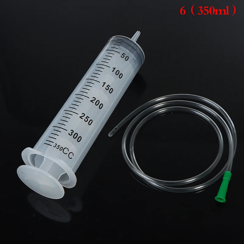 80-350ml Large Capacity Syringe Reusable Pump Measuring With Tube Feeding Ink Pumping Oil Feeding Enema Glue Filling