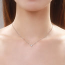 MODIAN 925 Sterling Silver Simple 4mm Zircon Link Chain Pendant Necklace Fine Jewelry Fashion Choker Necklace For Women