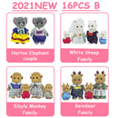 Easter Bunny 10-18Pcs Forest Family Miniture Animals Doll Toy Simulation 1:12 Reindeer Panda Figure Girl Dollhouse Birthday Gift