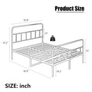 Metal Platform Bed frame with Headboard, Sturdy Metal Frame, No Box Spring Needed