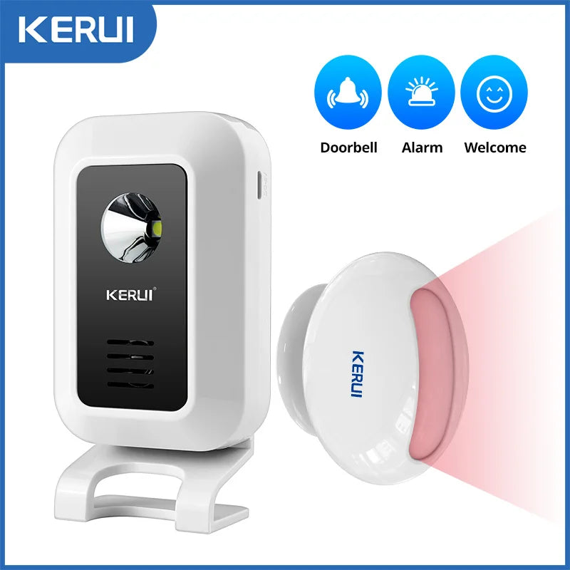 KERUI M7 Welcome Motion Sensor Security Alarm 32 Songs DoorBell Chime Wireless Smart Home LED Night Light Door Window Store Shop