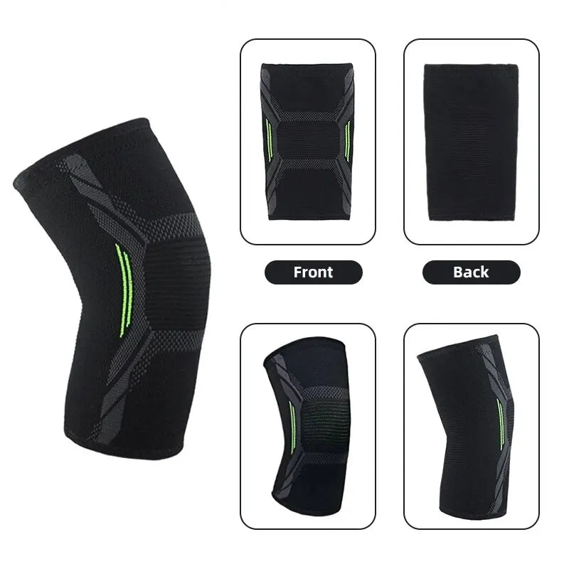 Single Knitted Nylon Sports Knee Pad Riding Protective Gear Running Basketball Skipping Rope Warm Knee Pad Foot Cold Proof Black