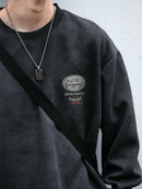 2025 Spring Mens Loose Fit Round Neck Hoodie Big Size Oversized Streetwear Hip Hop Retro American Casual Pullover Trendy Print