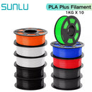 SUNLU PLA PETG PLA Plus Filaments 10 Rolls 3D Filament 1KG/roll 1.75mm 100% Filament Lines Up Neatly For 3D Printing From EU US