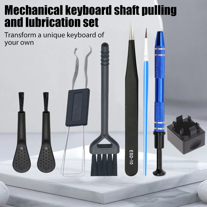 7IN1 Mechanical Keyboard Keycap Switch Tool Kits Lube Brush Switch Opener Cleaning Brush Puller Remover for Cherry RGB Keyboard