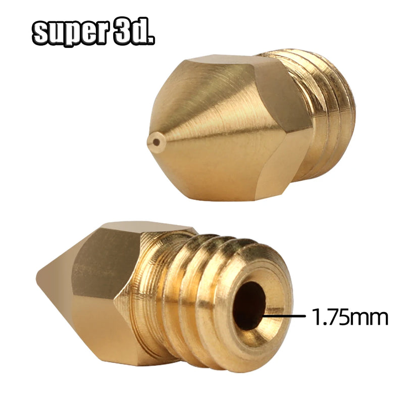 5/10PCS MK8 Brass Nozzle 0.2MM 0.3MM 0.4MM 0.5MM Extruder Print Head Nozzle For 1.75MM CR10 CR10S Ender-3 3D Printer Accessories