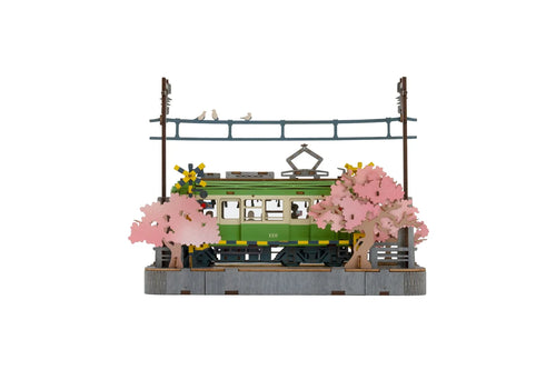 Robotime Rolife Sakura Journey Wooden Assemble Car Eco-friendly 3D Wooden Puzzle for Kids Funny Toys Building Block Kits