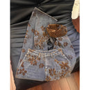 Ladies Retro American Floral Embroidery Wide Leg Jeans Spring New Loose Slimming Straight Tube Pants Couples Style Floor-Length