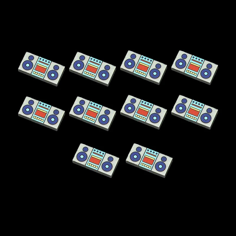 MOC City Building Blocks Character Accessories Mini Brick Audio Computer Brick Control Center Radar Keyboard Pattern Toy K037