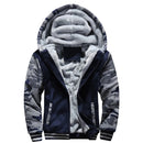 Men's Fleece Jacket Camouflage Thicken Jackets Hooded Coat Winter Long Sleeve Down Coats Casual Streetwear Men's Hoodies