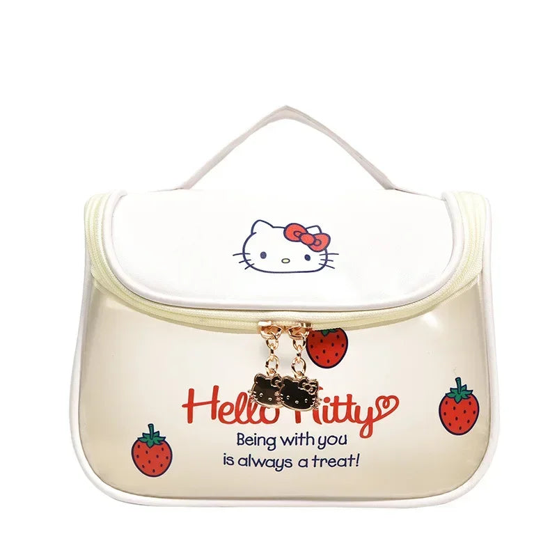 Hello Kitty Cute Cosmetic Bags Sanrio Storage Box Kawaii Toiletry Pouch Make Up Case Lipstick Bag Makeup Purse Organizer Zipper