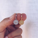 CRMYA Boho Round Coin Cubic Zirconia Silver Gold Plated Fashion Earrings For Women Dangle Drop Earrings Jewelry Wholesale
