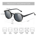 ZENOTTIC-Steampunk-Clip-On-Sonnenbrille für Damen und Herren, Anti-Blaulicht-Brille + polarisierender Clip, modische/retro Computerbrille