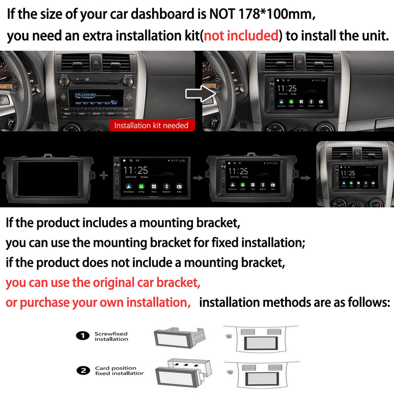 ESSGOO 9Inch 2 DIN Car Stereo Radio Wirless Carplay Android Auto Car Stereo Bluetooth 64G GPS Navigation RDS WiFi USB FM DAB+CAM
