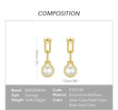 ENFASHION Link Chain Pearl Drop Earrings For Women Gold Color Geometric Dangle Earings Fashion Jewelry Dropshippping E191142