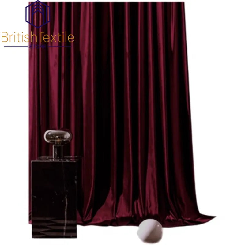 Modern Velvet Wine Red Curtains for Living Dining Room Bedroom Nordic Christmas Blackout Luxury Window Drape Custom Solid Color