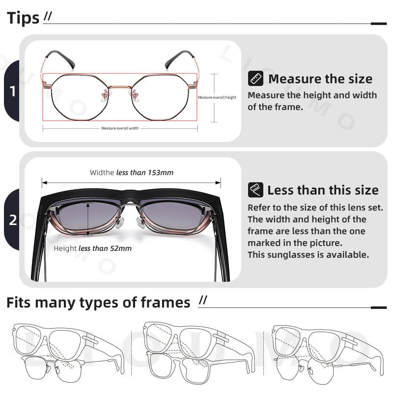 LIOUMO 2024 New Fit Over Myopia Glasses Cover Sunglasse Polarized Men Women UV400 Anti-Glare Cover Sun Glasses Safe Driving