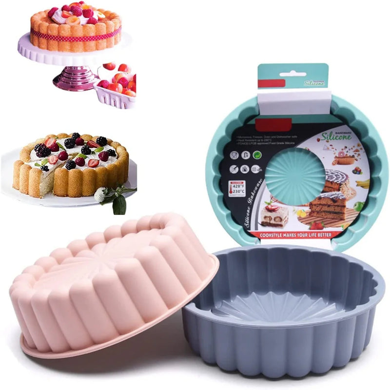 Silicone Round Cake Mold 8 Inch Silicone Cake Pan For Baking Charlotte Cake Pan Baking Pan Round Cake Pans Sponge Flan Mold