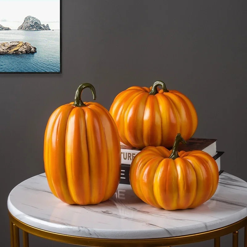 Artificial Pumpkins Simulation Pumpkin Halloween Thanksgiving Decoration Realistic Craft Vegetable Halloween Prop DIY Craft