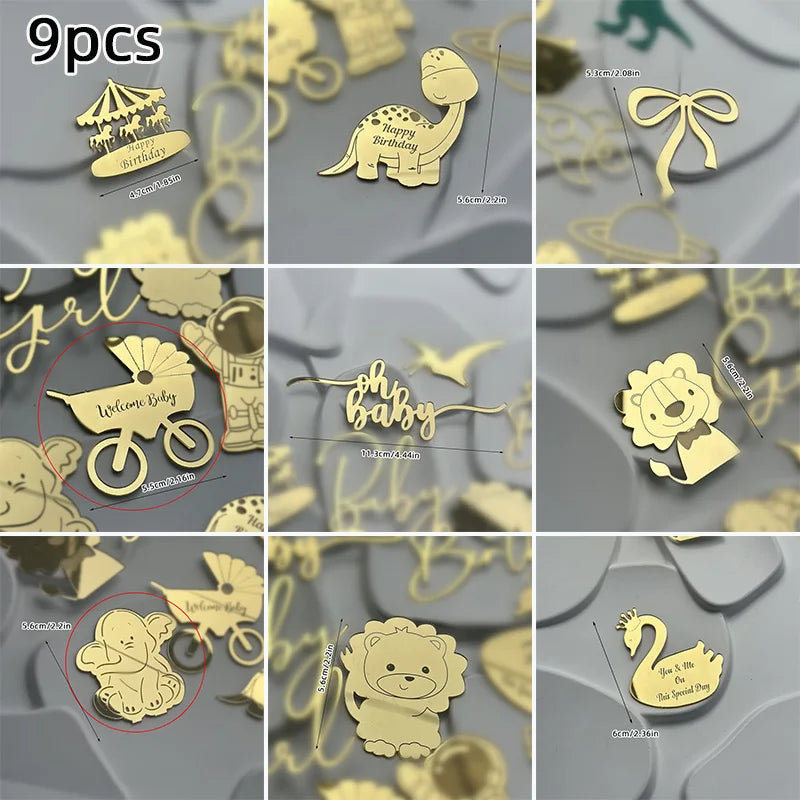 Cake Topper Baby Turning Arrangement Birthday Decoration Party Supplies Cupcake Decorations Boys Girls Baby Shower