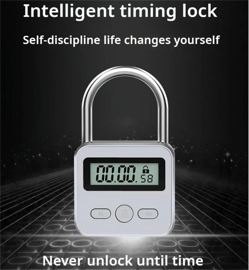 HEE RAK Timer Padlock LCD HD Add Backlight Zinc Alloy 99 Hours Max Timing Super Long Standby Anti-addiction Electronic Lock