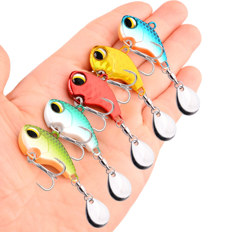 1Pcs Rotating Metal VIB vibration Bait Spinner Spoon Fishing Lures 6g/14g/26g Jigs Trout Wobbler Fishing Hard Baits Tackle Pesca