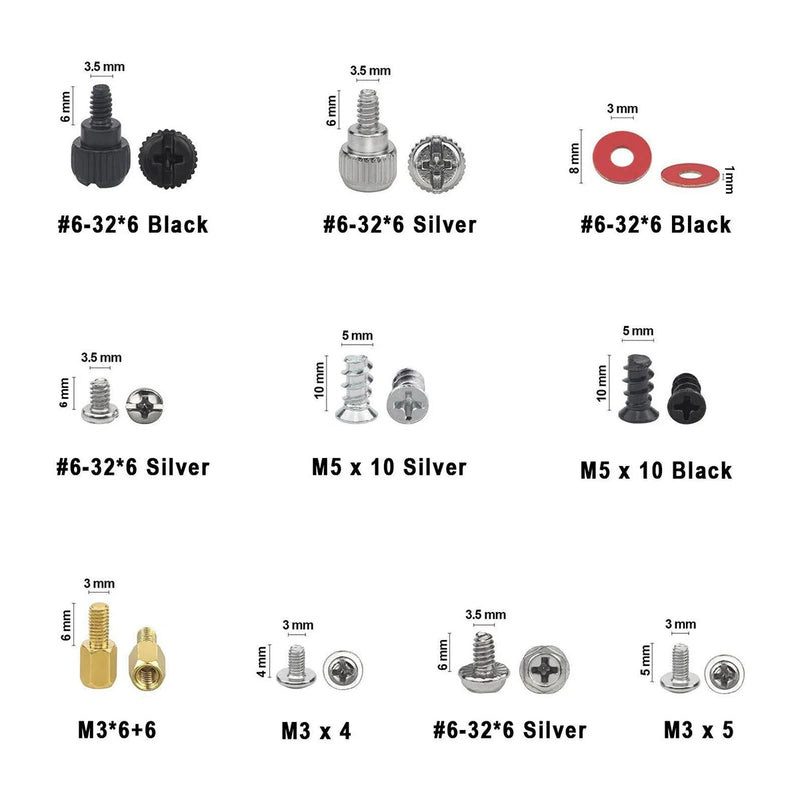 362/228PCS Computer PC Case Hard Disk Drive Fan Motherboard Power Supply Server HDD PSU PCI Mount Repair DIY Screw Bolt Kit Set